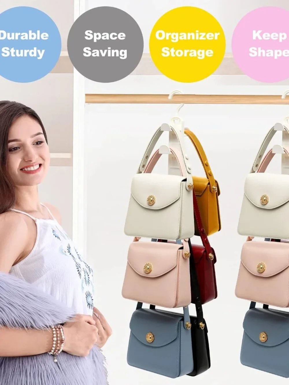 NEW 2pc Pack Purse Hanger Organizer